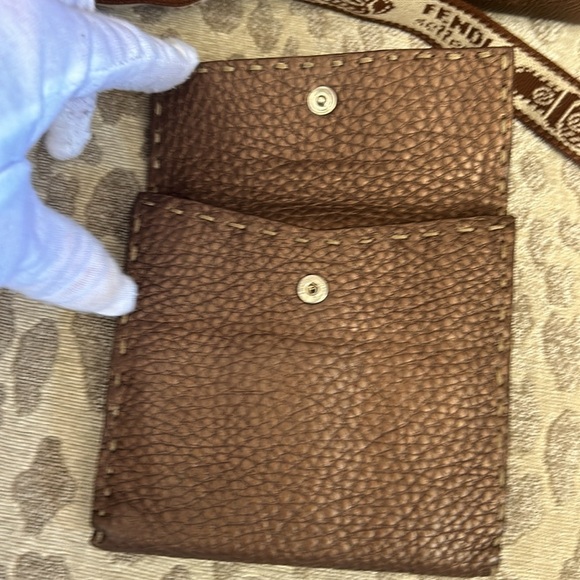 Fendi Selleria Bronze pebbled leather crossbody and matching wallet set - Picture 16 of 17